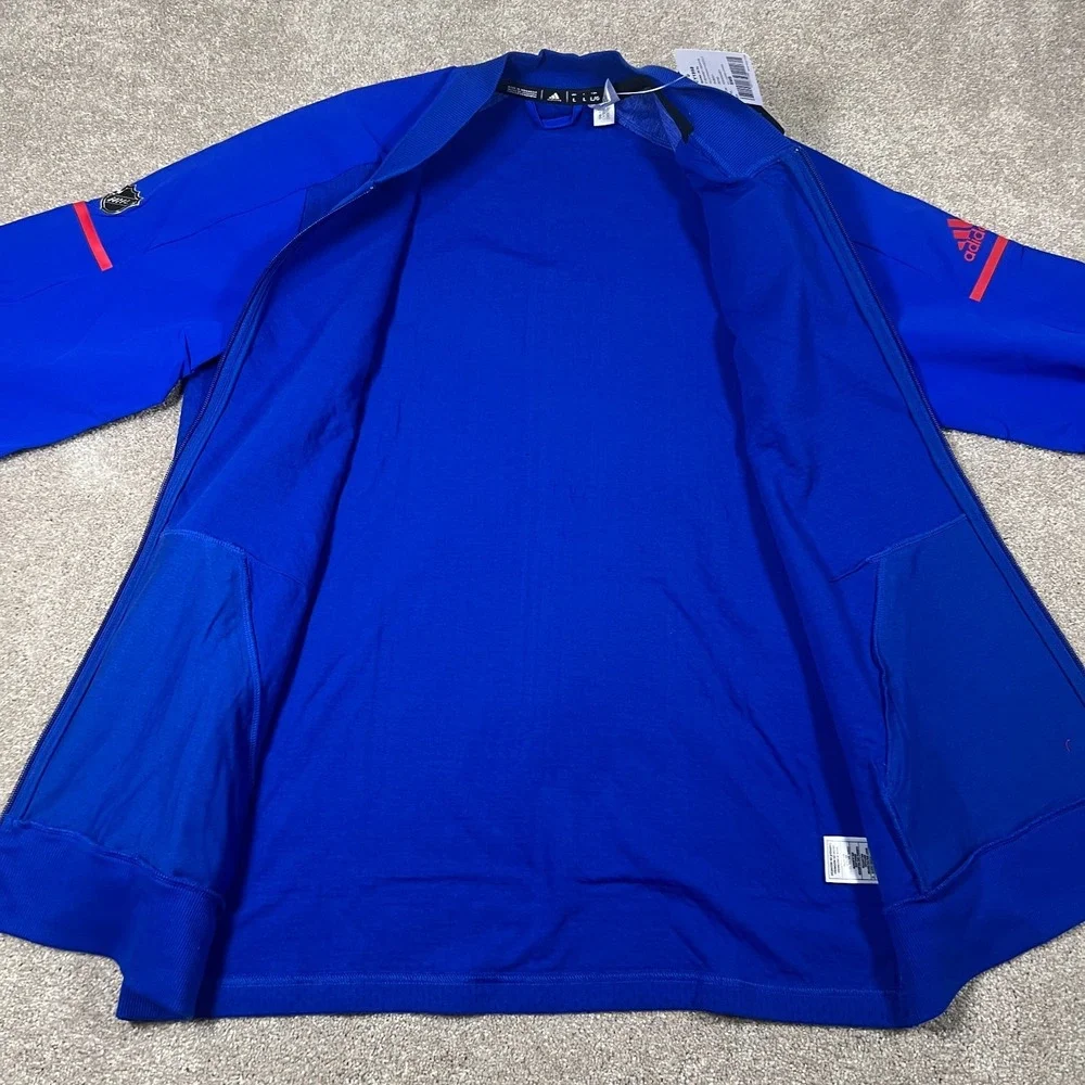 Adidas‎ Mens Large Blue Zip Up New York Rangers NHL Performance Track Jacket NWT